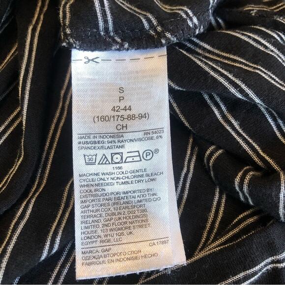 Gap Striped Maxi Dress Womens Black Comfort Stretch Casual Preppy Lightweight - Picture 5 of 5
